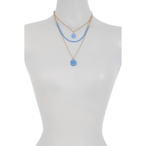 Melrose and Market Stone charm Triple Layered Necklace